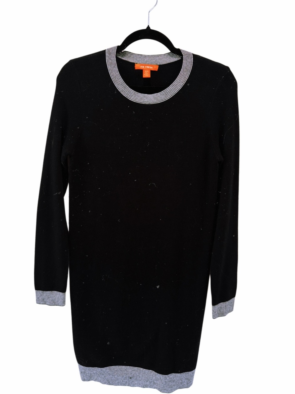 Joe Fresh Black Sweater Dress with Gray Trim